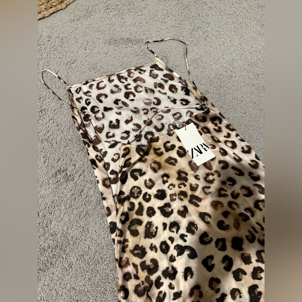 Zara Leopard Open Back Dress